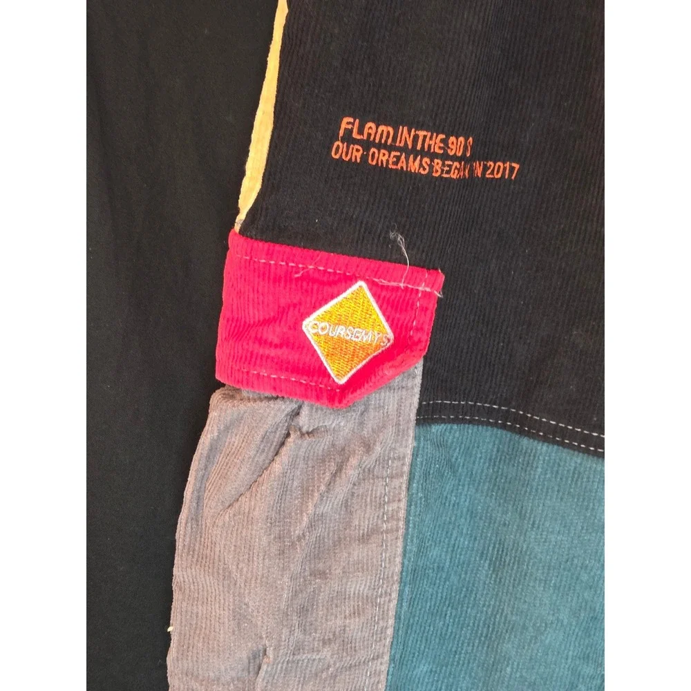 Stussy x kclot Corduroy Color Block Pants Mens Drawstring Pockets Multicolor - Picture 3 of 11